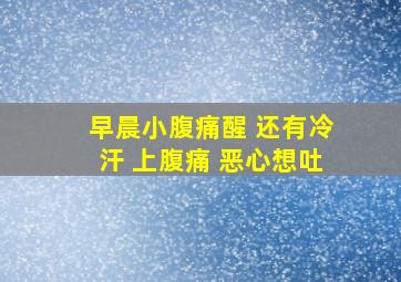 早晨小腹痛醒 还有冷汗 上腹痛 恶心想吐